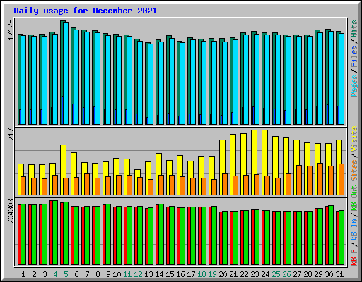Daily usage for December 2021