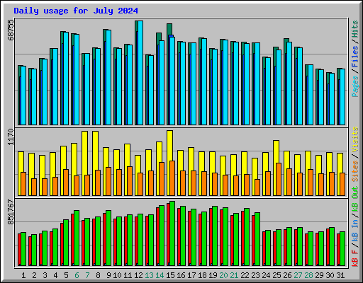 Daily usage for July 2024