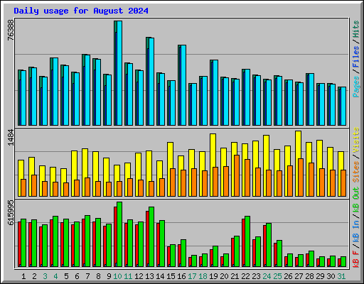 Daily usage for August 2024