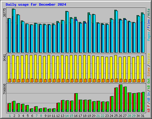 Daily usage for December 2024