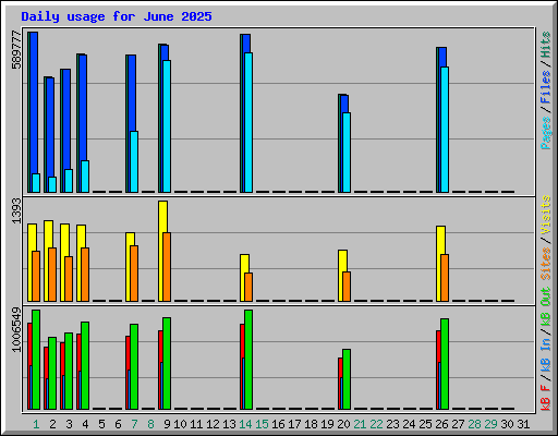 Daily usage for June 2025