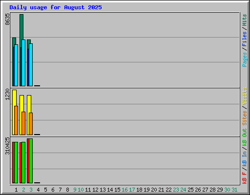 Daily usage for August 2025