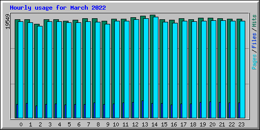Hourly usage for March 2022