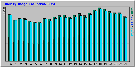 Hourly usage for March 2023
