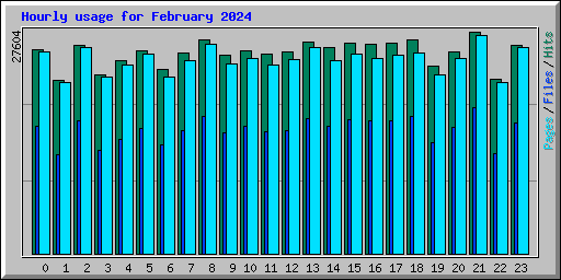 Hourly usage for February 2024