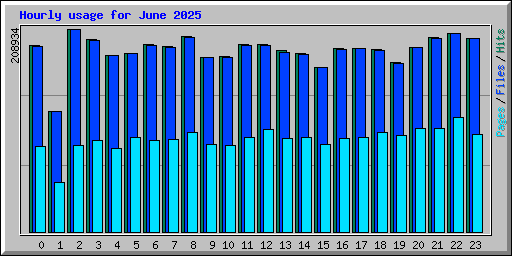 Hourly usage for June 2025