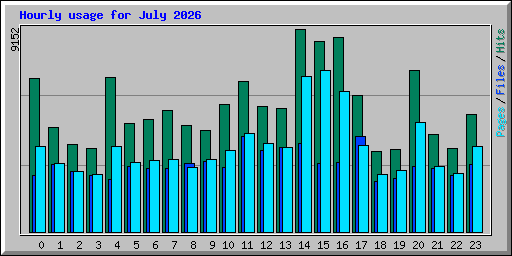 Hourly usage for July 2026